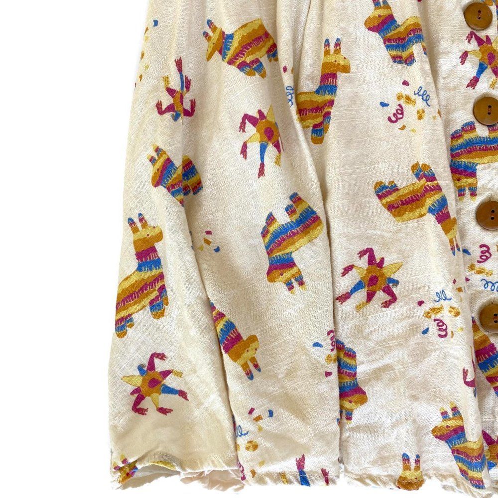 ModCloth Cream Midi Dress with Multicolor Pinata Print - Picture 5 of 10